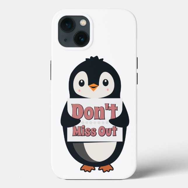 Coques Case-Mate iPhone Panneau Pingouin : Ne Manquez Rien (Verso)