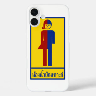 Coque Pour iPhone 16 Plus Panneau thaïlandais ⚠ toilettes Ladyboy ⚠