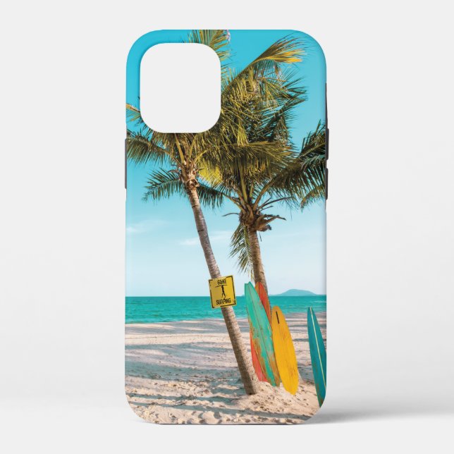 Coques Case-Mate iPhone Panneaux de surf sur la plage lancer oreiller (Verso)