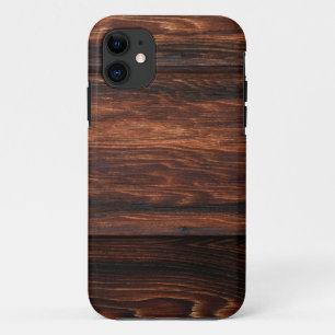 Coque Case-Mate iPhone Panneaux en bois de brun foncé imprimés
