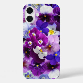 Coque Pour iPhone 16 Plus Pansies Colorées, Jolies Fleurs,