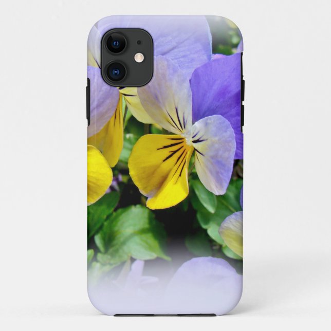 Coques Case-Mate iPhone Pansies jaune et violet (Dos)
