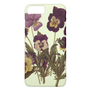 Coque iPhone 7 Plus Pansies vintages en Fleur, Fleurs de Jardin Floral