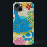 iPhone 13 Case Paon et fleurs colorés<br><div class="desc">Cette peinture est parfaite pour votre collection d'oiseau. Le paon est admirablement représenté et les fleurs l'entourant ajoute un contact romantique. La variété de couleurs dans cette image mettrait n'importe qui dans une bonne humeur !</div>