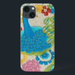iPhone 13 Case Paon et fleurs colorés<br><div class="desc">Cette peinture est parfaite pour votre collection d'oiseau. Le paon est admirablement représenté et les fleurs l'entourant ajoute un contact romantique. La variété de couleurs dans cette image mettrait n'importe qui dans une bonne humeur !</div>