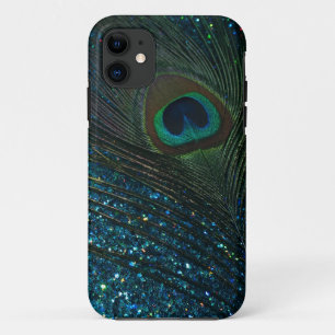 Coques Pour iPhone Paon scintillant d'Aqua