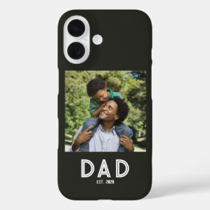 Coque Pour iPhone 16 Papa a établi le cadeau photo blanc pour la fête d