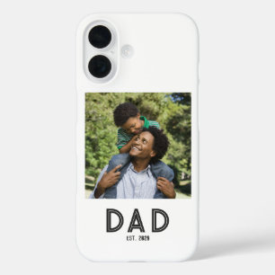 Coque Pour iPhone 16 Papa a établi le cadeau photo blanc pour la fête d