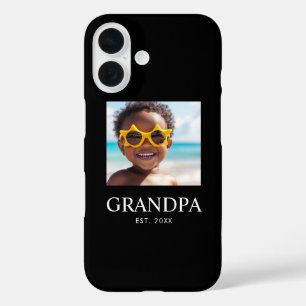 Coque Pour iPhone 16 Papa a établi une photo noir 2 moderne