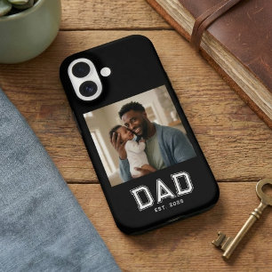 Coque Pour iPhone 16 Papa a établi une photo noire en gras