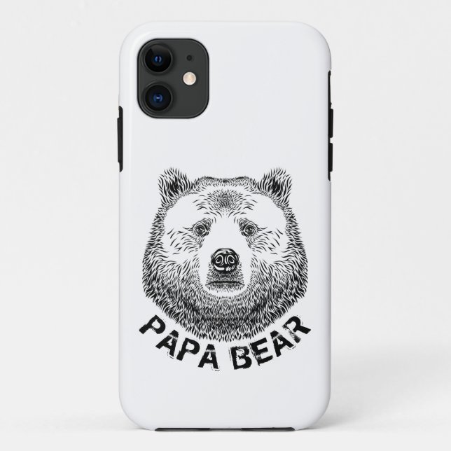 Coques Case-Mate iPhone Papa Bear, illustration tirée à la main (Dos)