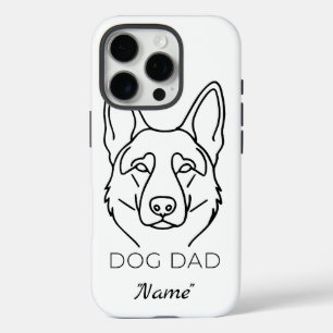 Coque iPhone 16 Pro Papa Chien avec nom personnalisé