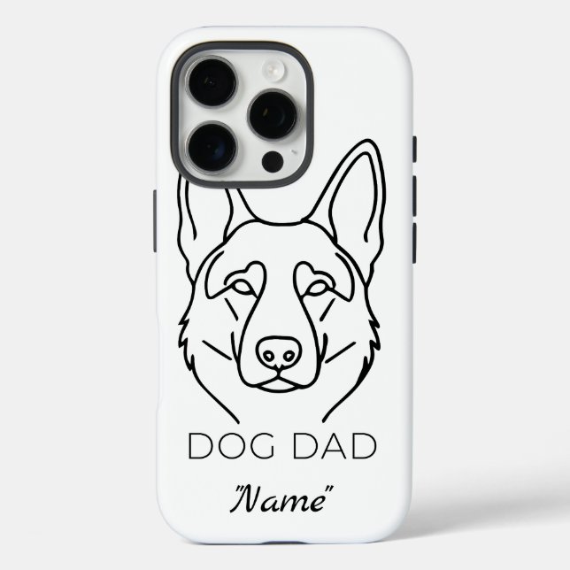 Coques Case-Mate iPhone Papa Chien avec nom personnalisé  (Verso)