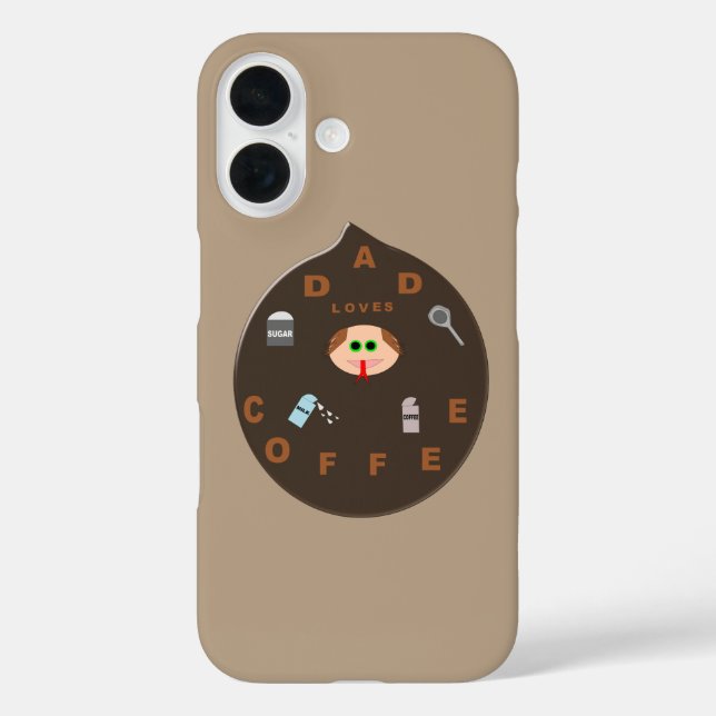 Coques Case-Mate iPhone Papa drôle monstre aime le café (Verso)