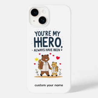 Coque Case-Mate iPhone Papa, mon héros pour toujours 💙 – Fête des Pères 