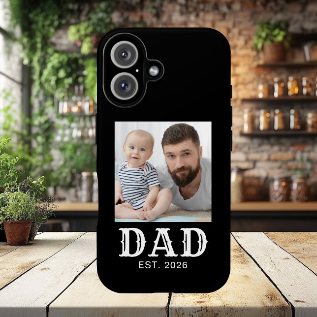 Coques Case-Mate iPhone Papa Typographie Photo Noir Établi (Créateur téléchargé)