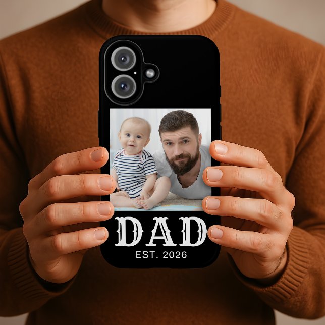 Coques Case-Mate iPhone Papa Typographie Photo Noir Établi (Créateur téléchargé)