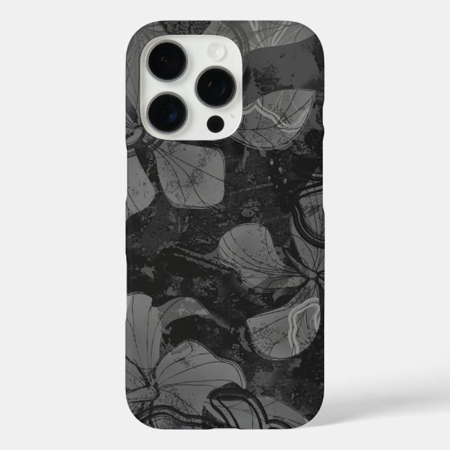 Coques Case-Mate iPhone Papaloa Hibiscus Hawaiian Lava Rock Peinture Gris (Verso)