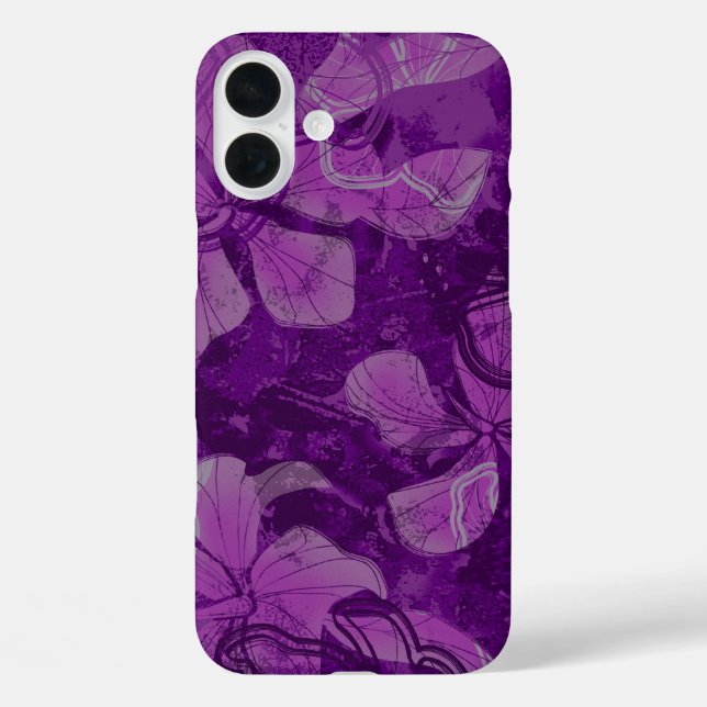 Coques Case-Mate iPhone Papaloa Hibiscus Hawaiian Lava Rock Peinture Lilac (Verso)