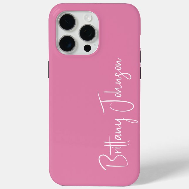 Coques Case-Mate iPhone Papier à lettres rose monogrammé (Verso)