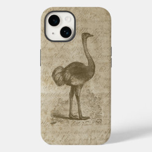 Coque Case-Mate iPhone Papier de grunge de script d'autruche antique