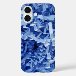 Coque Pour iPhone 16 Papier Déchiqueté Froissé Bleu Abstrait Photograph