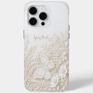 Coque Case-Mate iPhone Papier découpé élégant papillon avec cadre floral