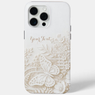Coque Case-Mate iPhone Papier découpé élégant papillon avec cadre floral