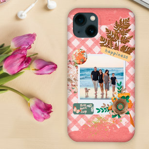 Case-Mate iPhone Case Papier en vichy rose, scrapbooking photo personnal