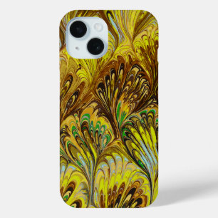 COQUE Case-Mate iPhone PAPIER MARBÉ, MOTIF ABSTRAIT JAUNE PEACOCK