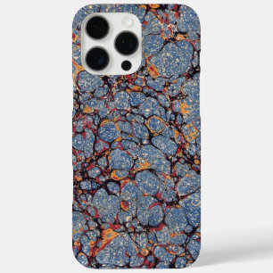Coque iPhone 16 Pro Max Papier marbré en pierre bleue