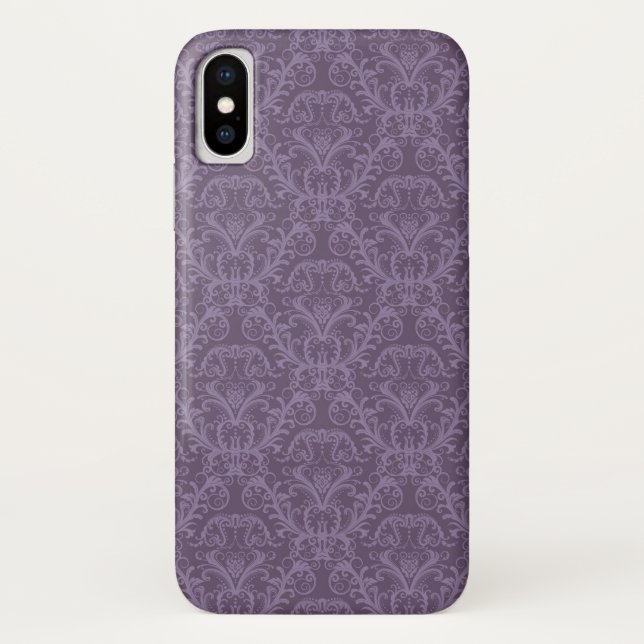 Coques Case-Mate iPhone Papier peint à fleurs mauves 2 (Dos)