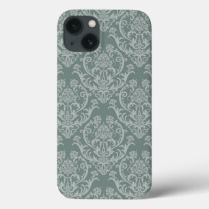 iPhone 13 Coque Papier peint à fleurs vertes
