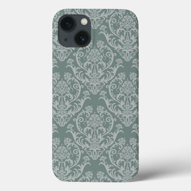 Coques Case-Mate iPhone Papier peint à fleurs vertes (Verso)