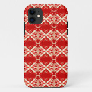 Coque Case-Mate Pour iPhone Papier peint Art Déco motif - rouge et blanc