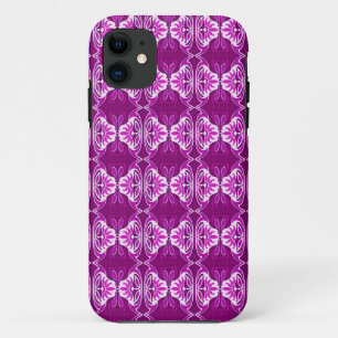 Etui iPhone Case-Mate Papier peint Art Déco motif - violet profond et bl