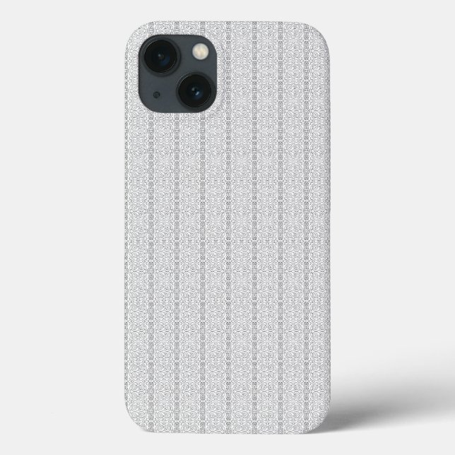 Coques Case-Mate iPhone papier peint blanc et gris avec un motif (Verso)