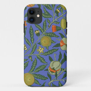 Coques Pour iPhone Papier peint coloré grenade bleu William Morris