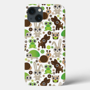 iPhone 13 Case papier peint d'animal de lapin de tortue de cerfs