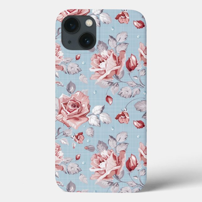 Coques Case-Mate iPhone Papier peint élégant motif de roses roses roses 2 (Verso)