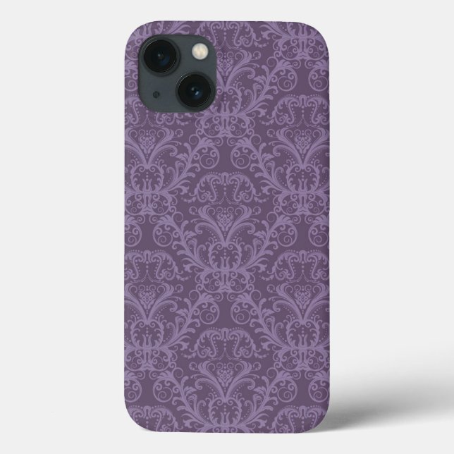 Coques Case-Mate iPhone Papier peint floral pourpre 2 (Verso)