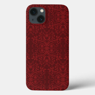 iPhone 13 Case Papier peint floral rouge détaillé
