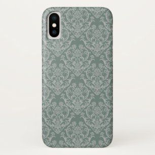 Coque iPhone X Papier peint floral vert