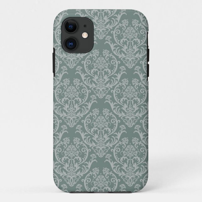 Coques Case-Mate iPhone Papier peint floral vert (Dos)