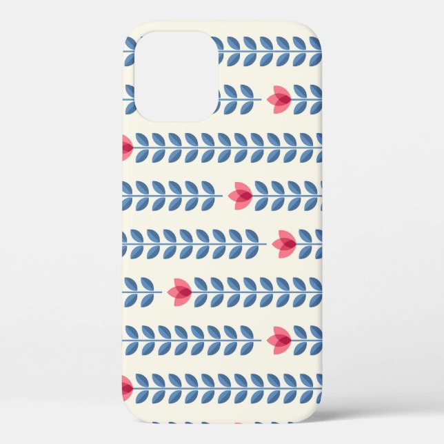 Coques Case-Mate iPhone Papier peint géométrique scandinave floral (Verso)
