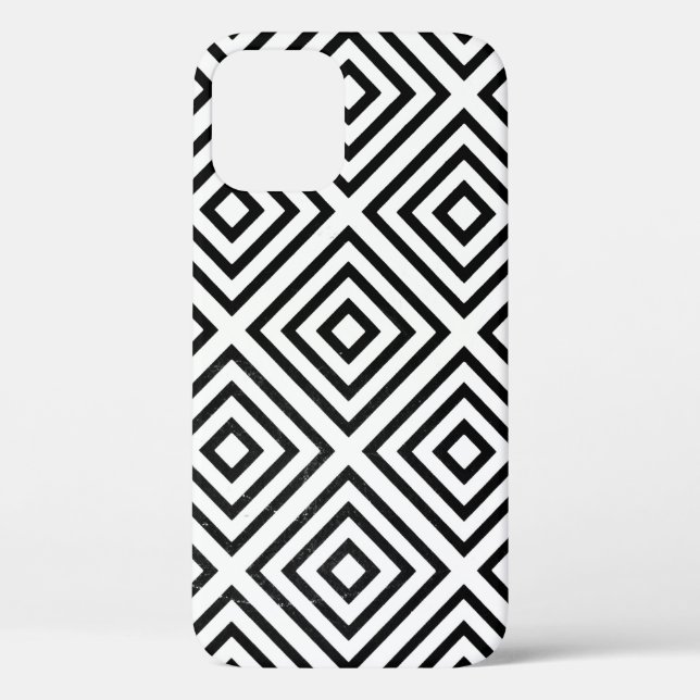 Coques Case-Mate iPhone Papier peint numérique à carreaux noir et blanc (Verso)
