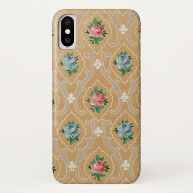 Coques Case-Mate iPhone Papier peint Rose français antique (Dos)