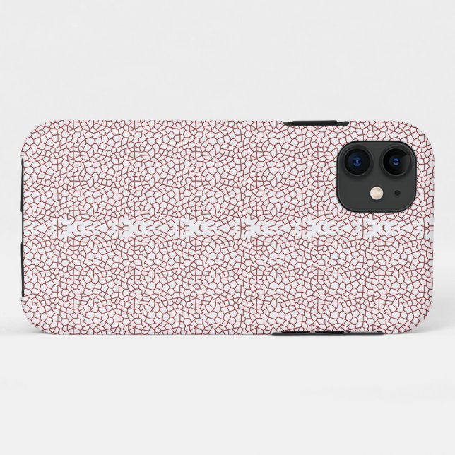 Coques Case-Mate iPhone papier peint rouge et blanc avec un motif (Dos (Horizontal))