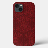 Papier peint rouge floral détaillé