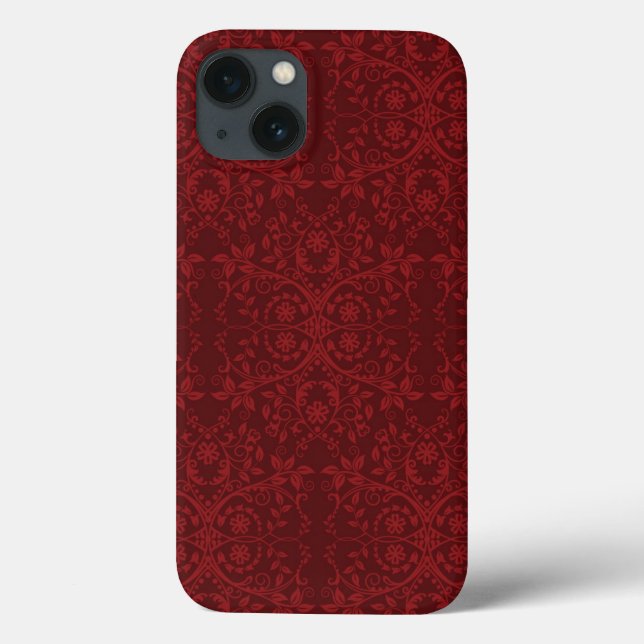 Coques Case-Mate iPhone Papier peint rouge floral détaillé (Verso)